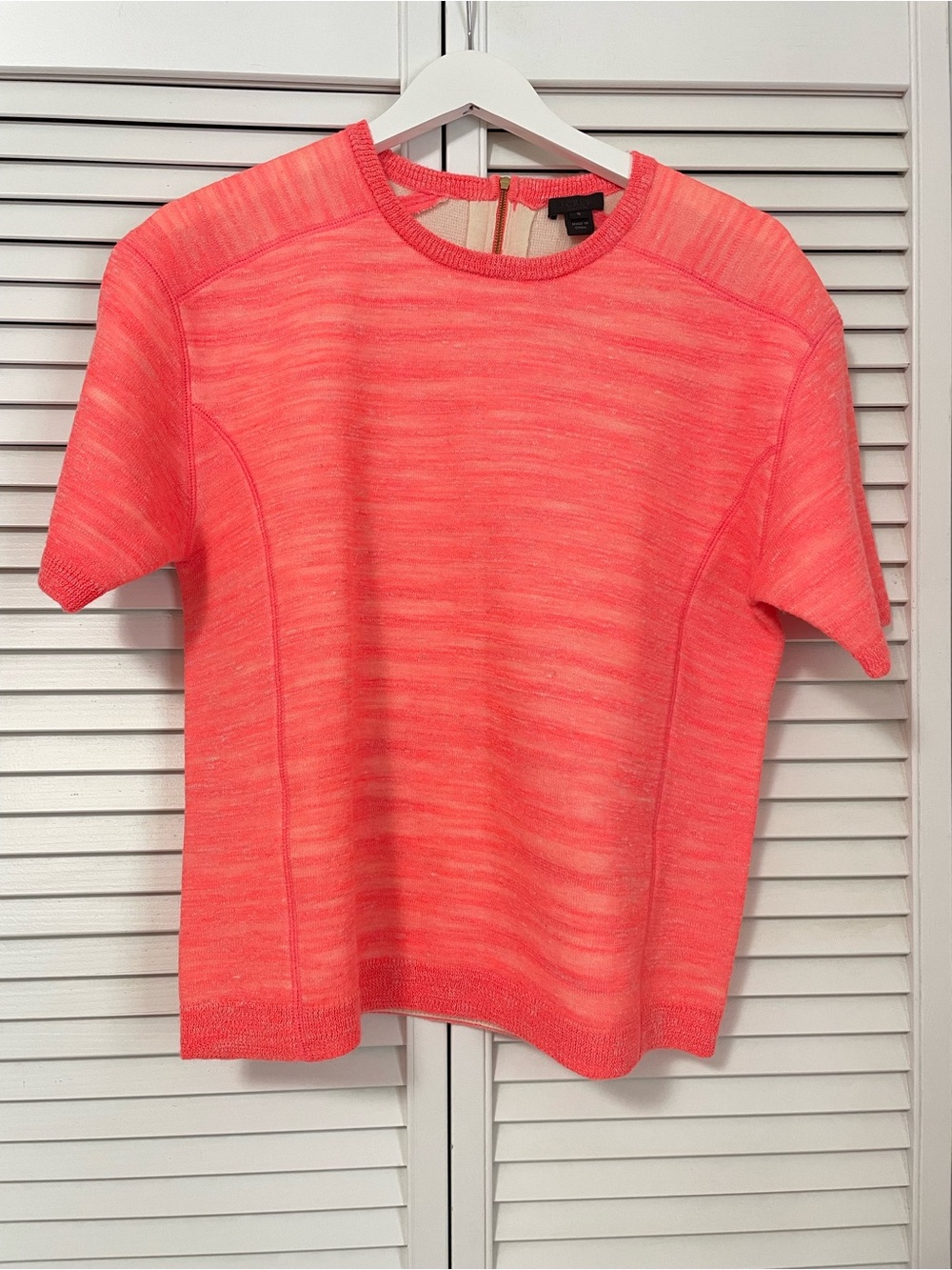 J. Crew Merino Wool Linen Blend NWT Women’s Small Sweater Bright Neon Pink Fall